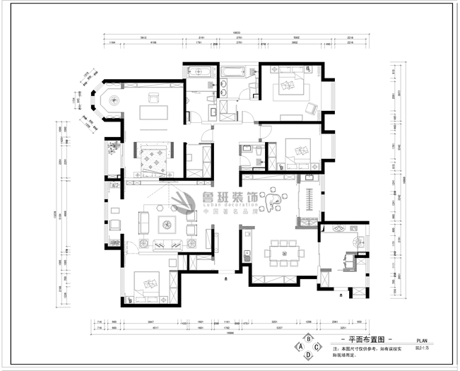 萬達西安one,新中式風(fēng)格,平面布局圖