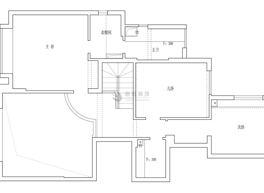 逸翠園港式風(fēng)格效果圖,二層原始戶型