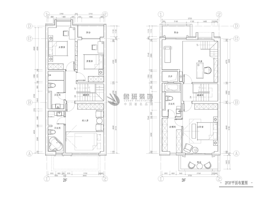 逸翠園,新中式風(fēng)格效果圖,二層平面布局設(shè)計