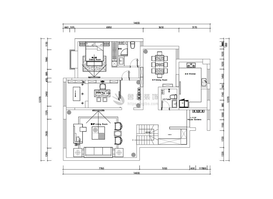 融創(chuàng)天朗融公館,新中式風(fēng)格,一層戶型圖